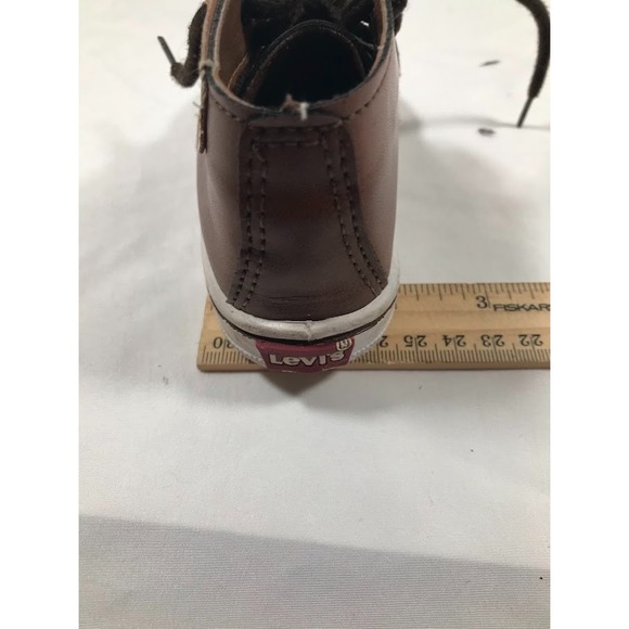 Levis Toddler Boy Booties Brown Low Top Lace-Up 14cm Size US 5 SEE PICTURES - Picture 15 of 15